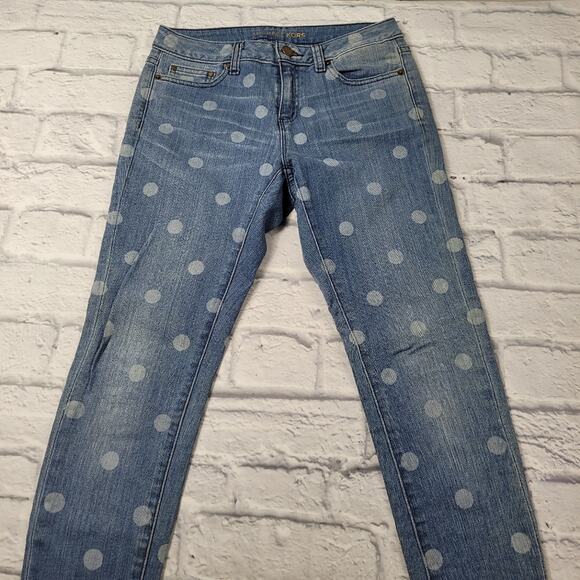 Michael Michael Kors Selma Skinny Polka Dot Jeans size 2P - Picture 7 of 16